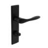 Afbeeldingen van INTERSTEEL Deurkruk Banaan met schild 181x41x7mm WC63/8mm mat zwart 0201