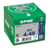 Afbeeldingen van Spax spaanplaatschroef - Ø4x45mm T20 - platkop deeldraad elektrolytisch verzinkt
