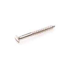 Afbeeldingen van Houtschroef - Ø5.0x30mm zaagsnede - lenskop messing vernikkeld DIN95