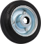 Afbeeldingen van Kelfort Wiel - Ø80mm (50kg) - gegalvaniseerd met velg en Rollager zwart rubber Loopvlak 