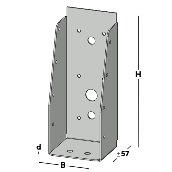 Afbeeldingen van GB Balkdrager GBS-ZL 59x156 1,5 Sendzimir Verzinkt Op=Op