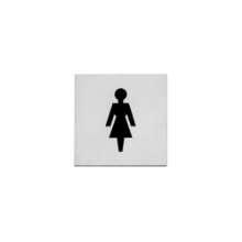 Afbeeldingen van INTERSTEEL Pictogram damestoilet zelfklevend vierkant rvs geborsteld 4601