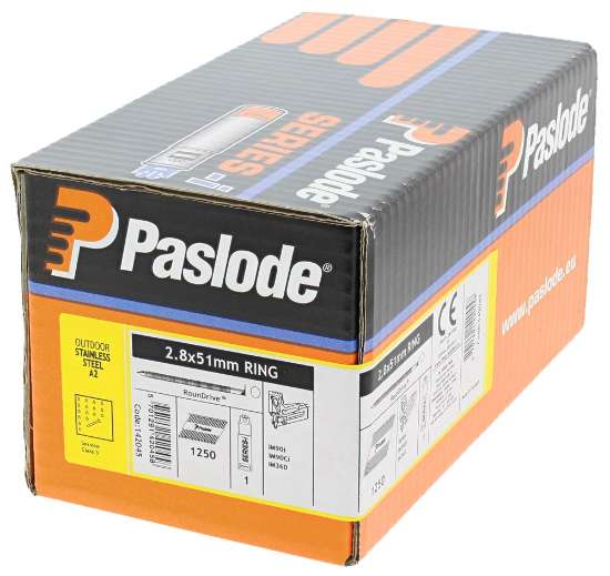 Afbeeldingen van Paslode stripspijker ring inox A2 rd