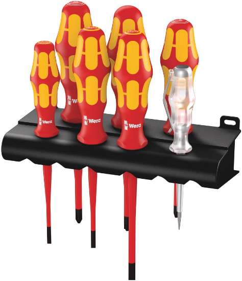 Afbeeldingen van Wera Schroevendraaierset VDE combi 160 iS/7 Kraftform Plus Serie 100