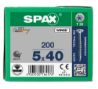 Afbeeldingen van Spax spaanplaatschroef - Ø5x40mm T20 - platkop deeldraad elektrolytisch verzinkt
