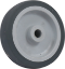 Afbeeldingen van Kelfort Wiel - Ø100mm (55kg) - Pvc met Glijlager en grijs rubber loopvlak 