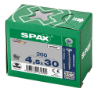 Afbeeldingen van Spax spaanplaatschroef - Ø4.5x30mm T20 - platkop deeldraad elektrolytisch verzinkt