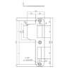 Afbeeldingen van INTERSTEEL Sluitplaat 127x23x1,5mm tbv 55pc SKG sluitkom, afgerond met korte lip, DIN rechts rvs 9508
