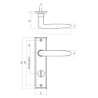 Afbeeldingen van INTERSTEEL Deurkruk Sophie met schild 181x41x7mm WC63/8mm mat zwart 0225