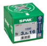 Afbeeldingen van Spax spaanplaatschroef - Ø3.5x16mm PZ2 - platkop elektrolytisch verzinkt
