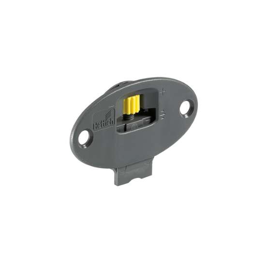 Afbeeldingen van Hettich SlideLine 55 Plus Loopdeel voor schroefbevestiging voor kasten met 1 opliggende (sponning) en 1 inliggende deur, kunststof