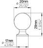 Afbeeldingen van Siro Meubelknop kunststof - L 20mm/H 29mm/B 20mm chroom glanzend 