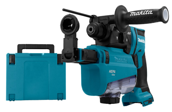 Afbeeldingen van Makita Combihamer, DHR182ZWJU - 18v - inclusief stofafzuiging in Mbox 