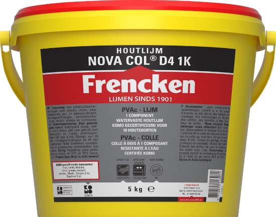 Afbeeldingen van Frencken houtlijm D4 1K - 5kg - wit