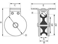 Afbeeldingen van Dulimex 962-E staande katrol / polyamide