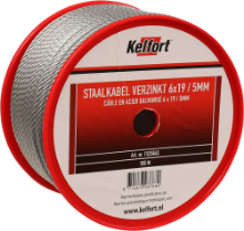 Afbeeldingen van Kelfort Staalkabel - 5mm 100 meter - 6x19 vlechtvorm gegalvaniseerd 
